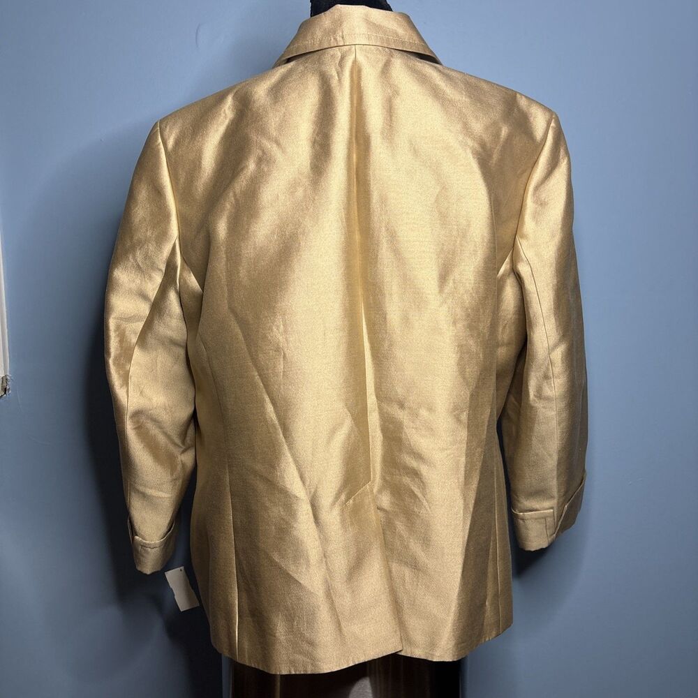 TALBOTS Woman Lined Metallic Gold Blazer (Women’s 20W) NEW Dress Jacket - Picture 2 of 6
